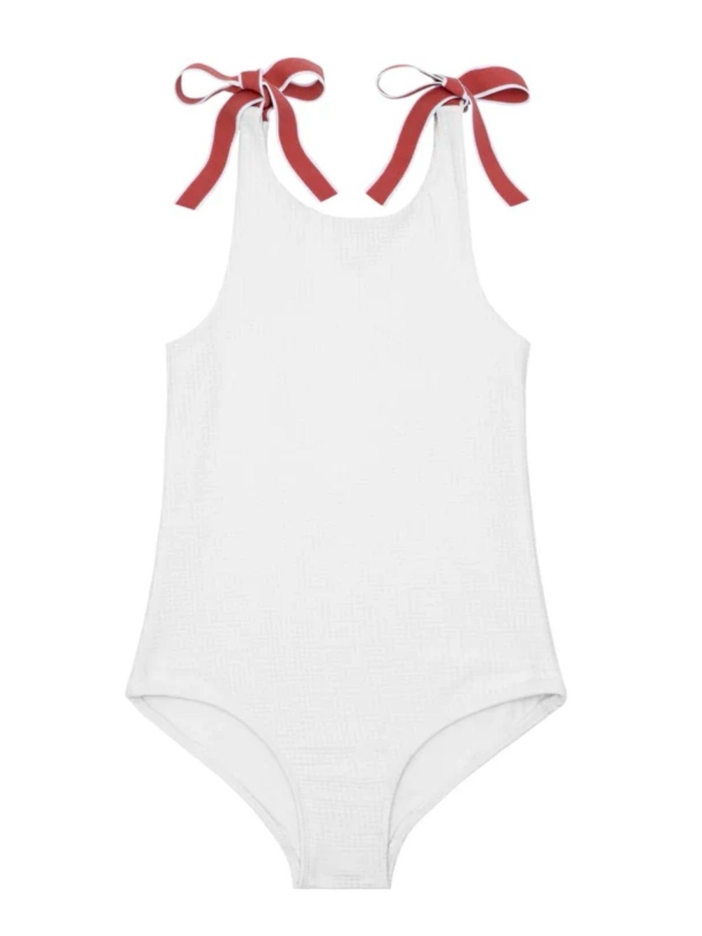Minnow Girls’ 5-6T Tie Knot White One-Piece Swimsuit Bathing Suit